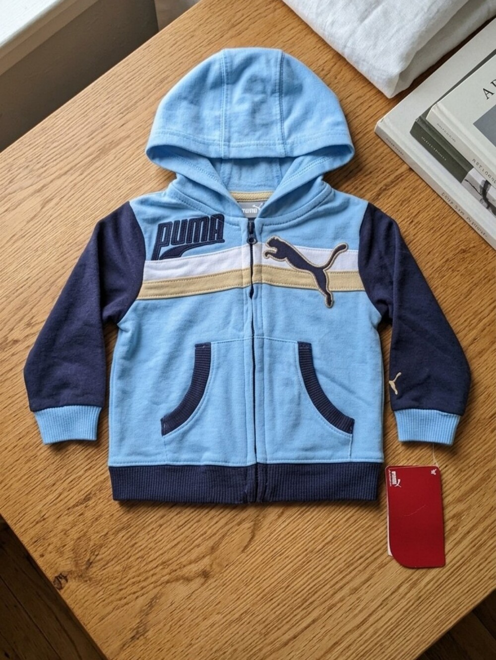 Puma Baby Boys Blue Colorblock Full Zip Fleece Hoodie NWT 3-6M